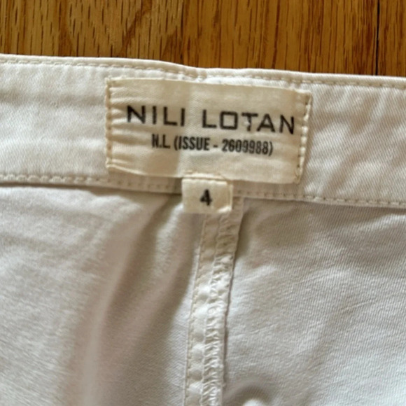 Nili Lotan sz 4 Cropped Military Pant in eggshell white good pre owned condition - Picture 5 of 11
